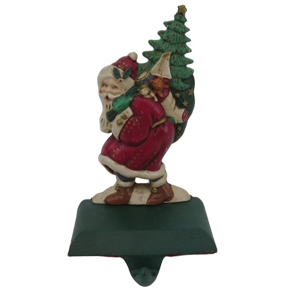 Unbranded Other - VTG Cast Iron Metal Santa Claus Papa Noel Toys Christmas Tree Stocking Hanger